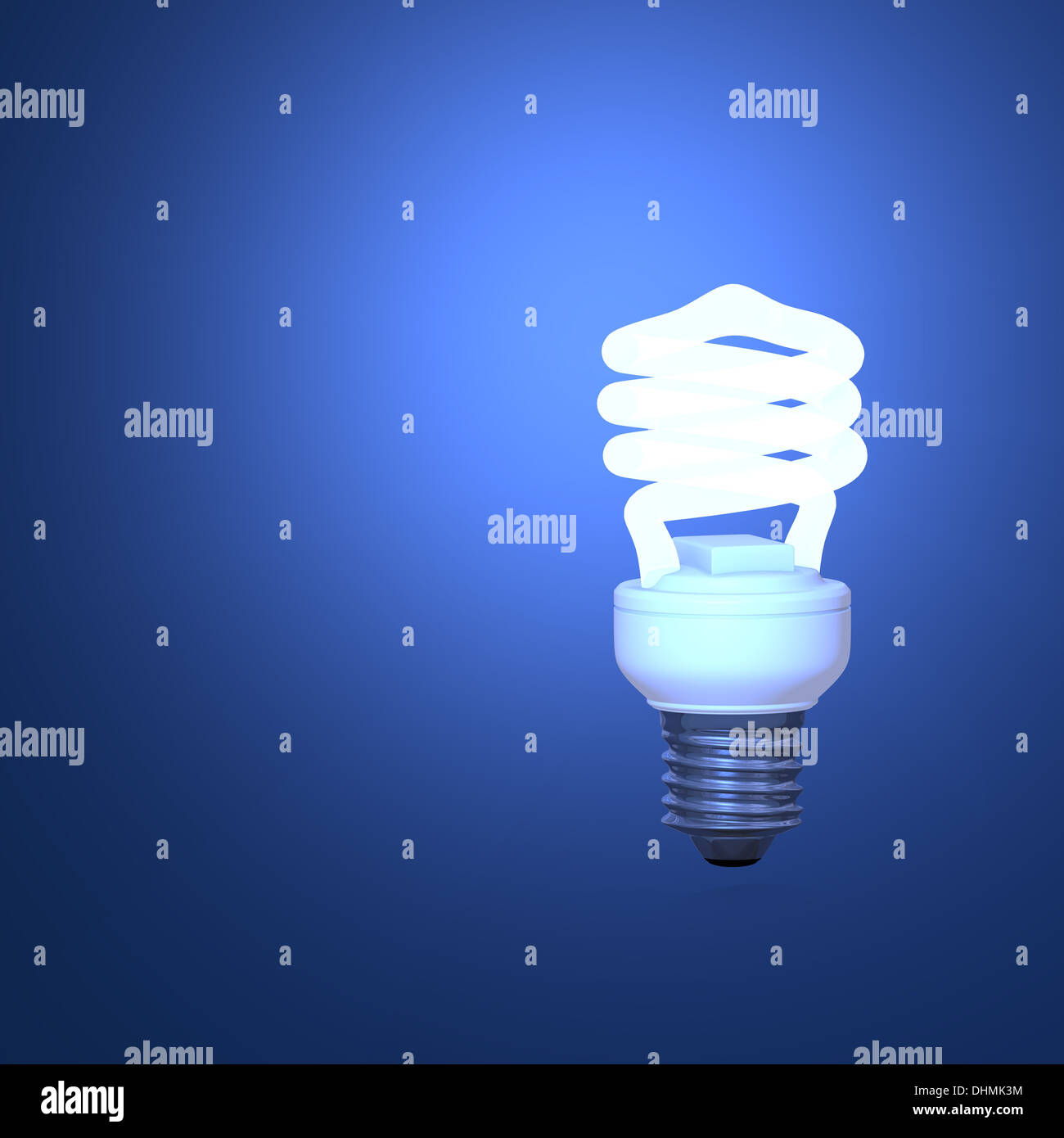 Energy Saving Lamp and blue background Stock Photo - Alamy