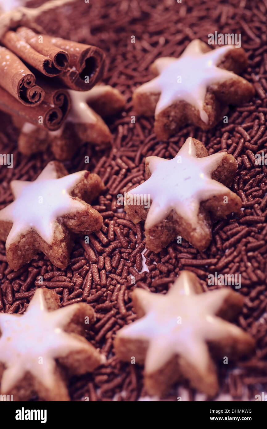 close-up shot of homemade xmas cookies Stock Photo
