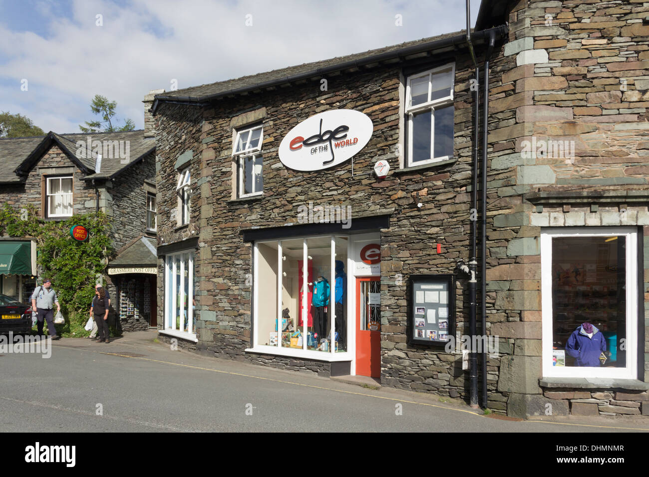 'Edge of the World' outdoor clothing shop in Grasmere, Cumbria. One of a small chain of Lake District outdoor equipment shops. Stock Photo