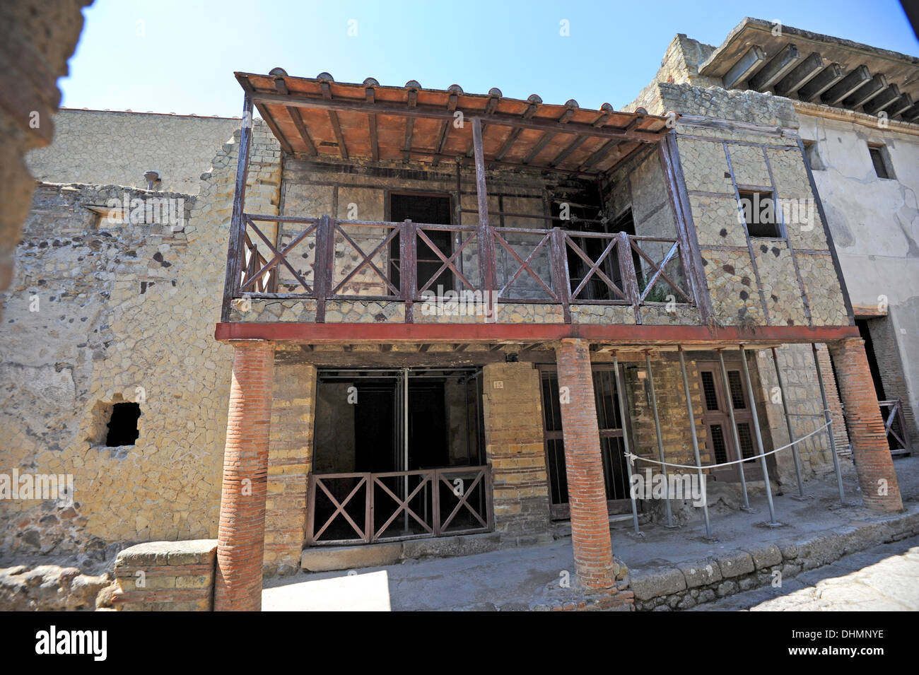 Front of the Trellis boarding house in Herculaneum a two storey