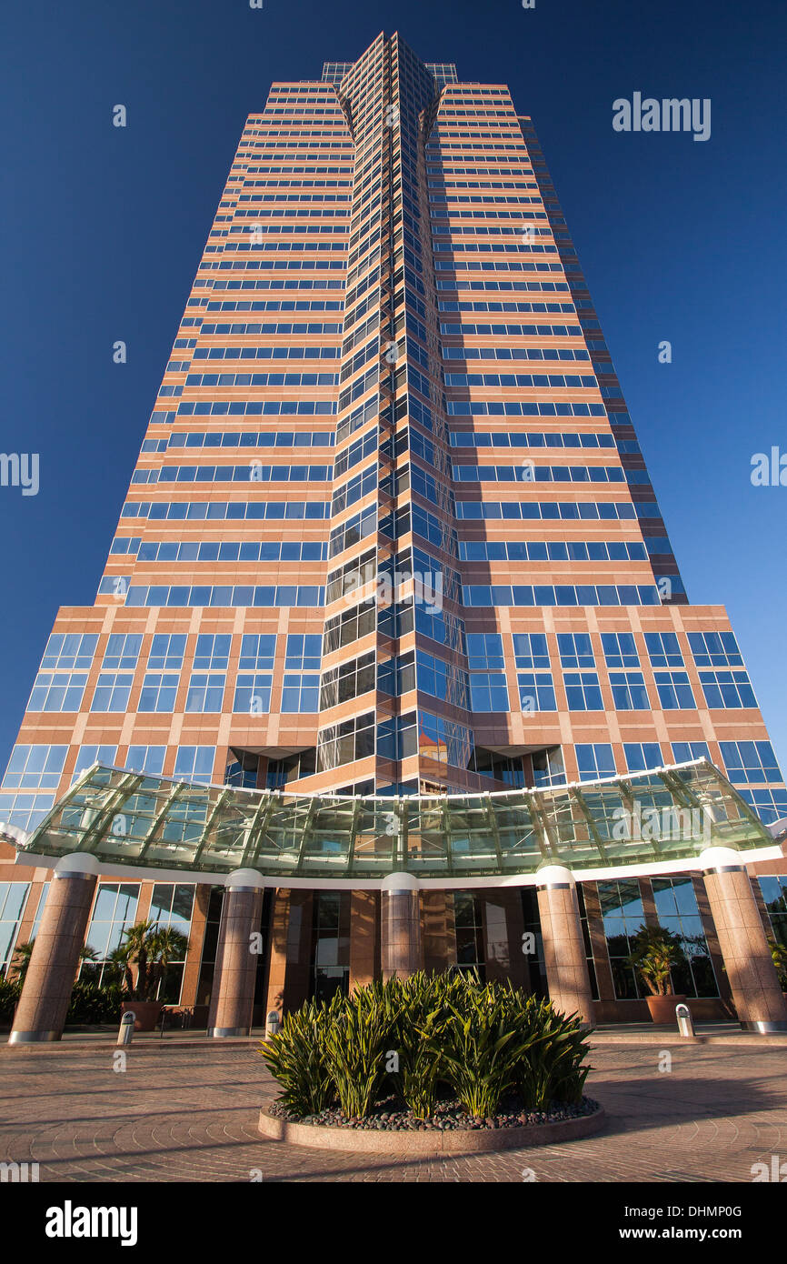 LOS ANGELES, CA - JULY 3, 2011: Fox Plaza, Famous skyscraper,where he was filming Die Hard I with Bruce Willis, Los Angeles Cali Stock Photo