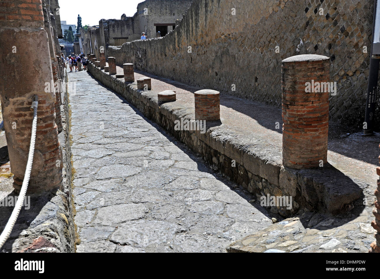 Cardo V Superiore street in Herculaneum Stock Photo