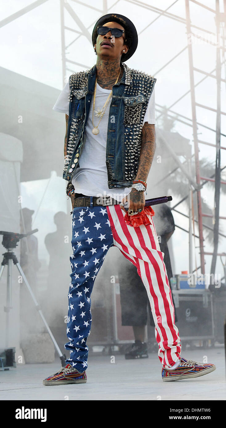 Wiz Khalifa performing at Sunfest West Palm Beach, Florida - 03.05.12 Stock Photo