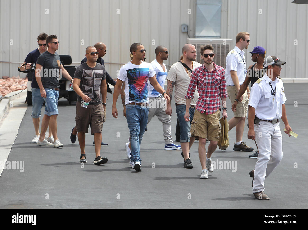 Marvin Humes of JLS and his bachelor party guests including bandmates ...