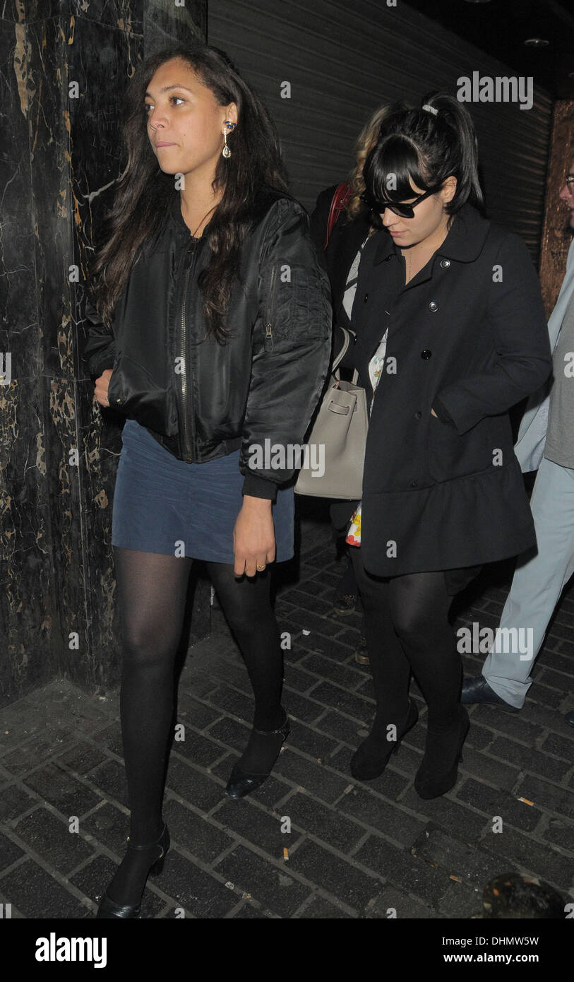 Lily Allen and Miquita Oliver arriving at the Box club at 3am. London ...