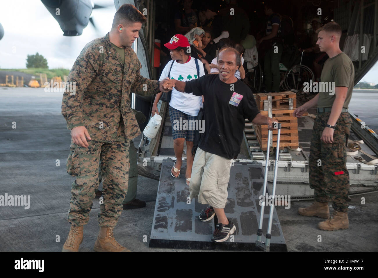 Typhoon Haiyan humanitarian relief in Philippines Operation Damayan Stock Photo