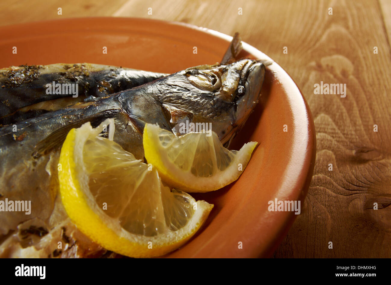 Mackerel on a grill Stock Photo Alamy