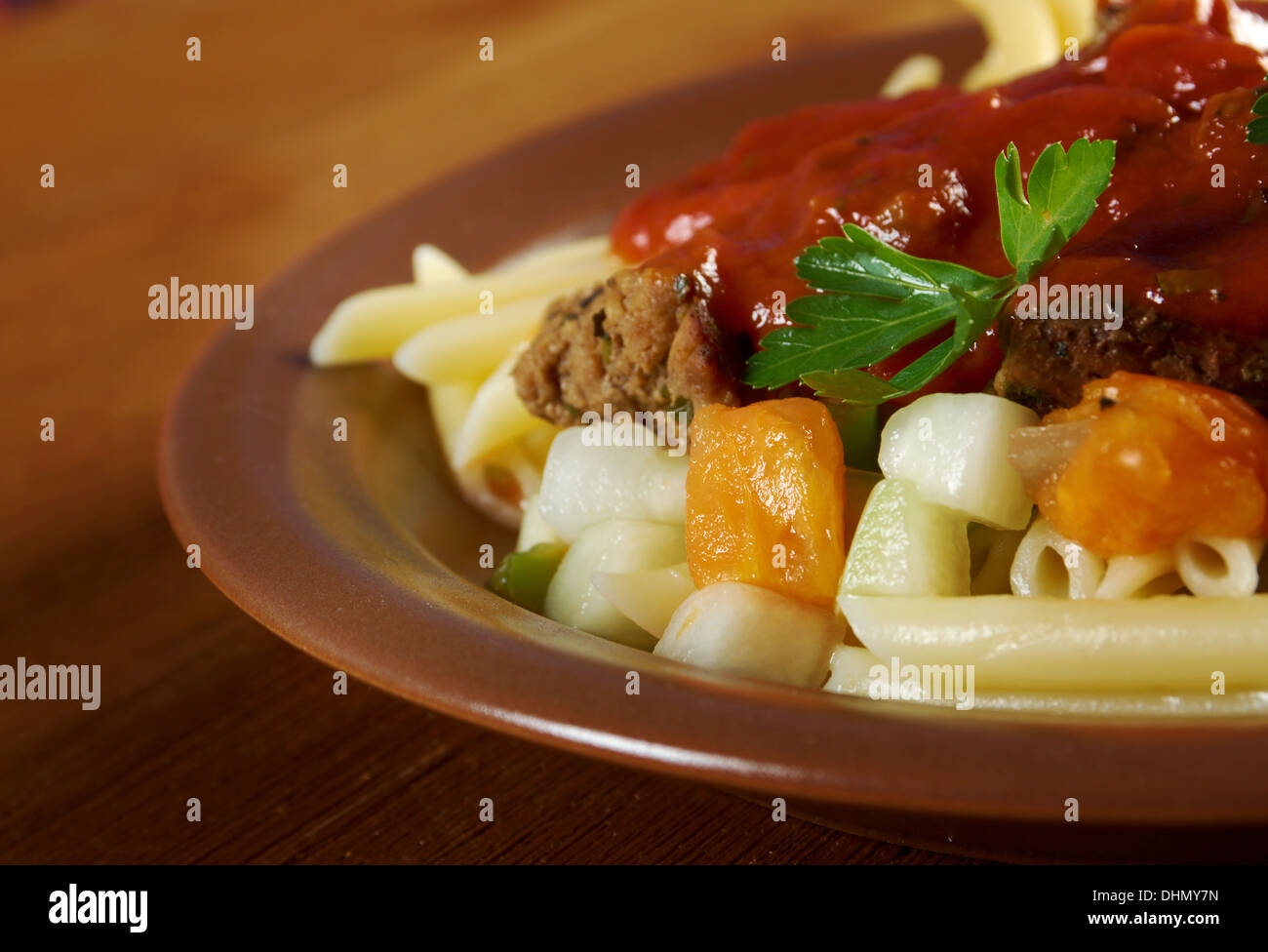 pasta with tomato beef sauce Stock Photo - Alamy