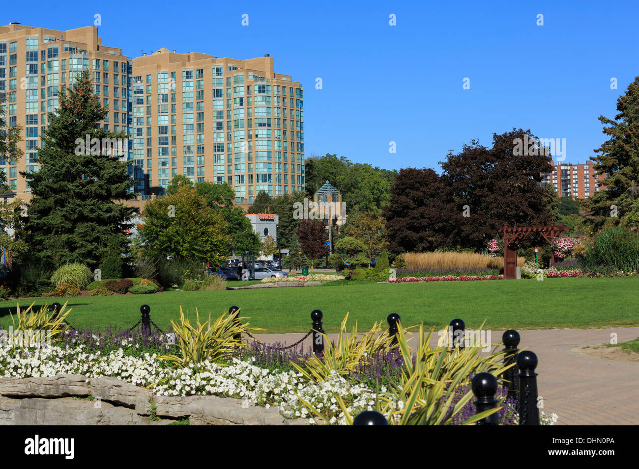 Heritage Park on the waterfront in downtown Barrie, Ontario Stock Photo