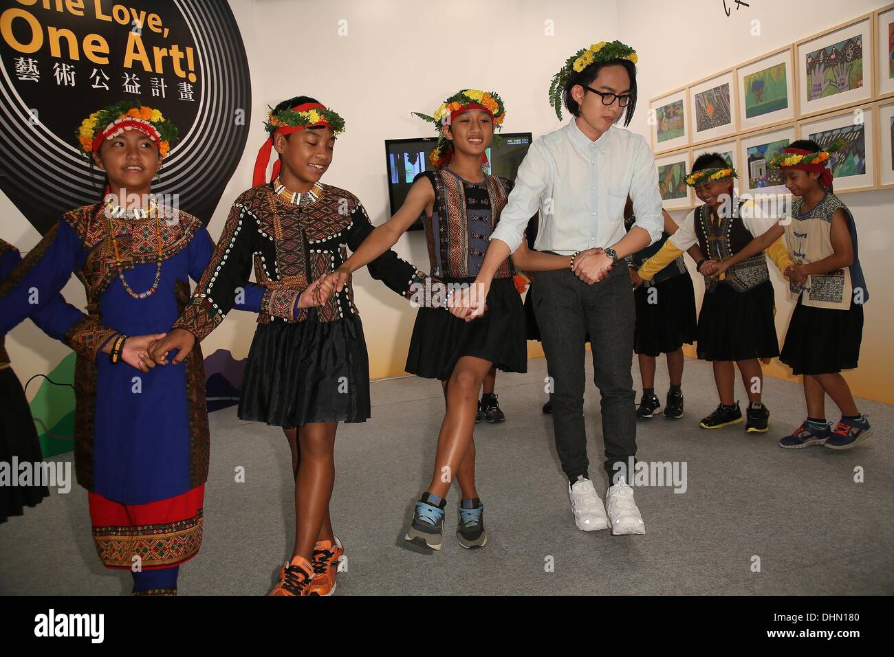 Singer Yoga Lin attends Taipei International Art Exhibition in Taipei