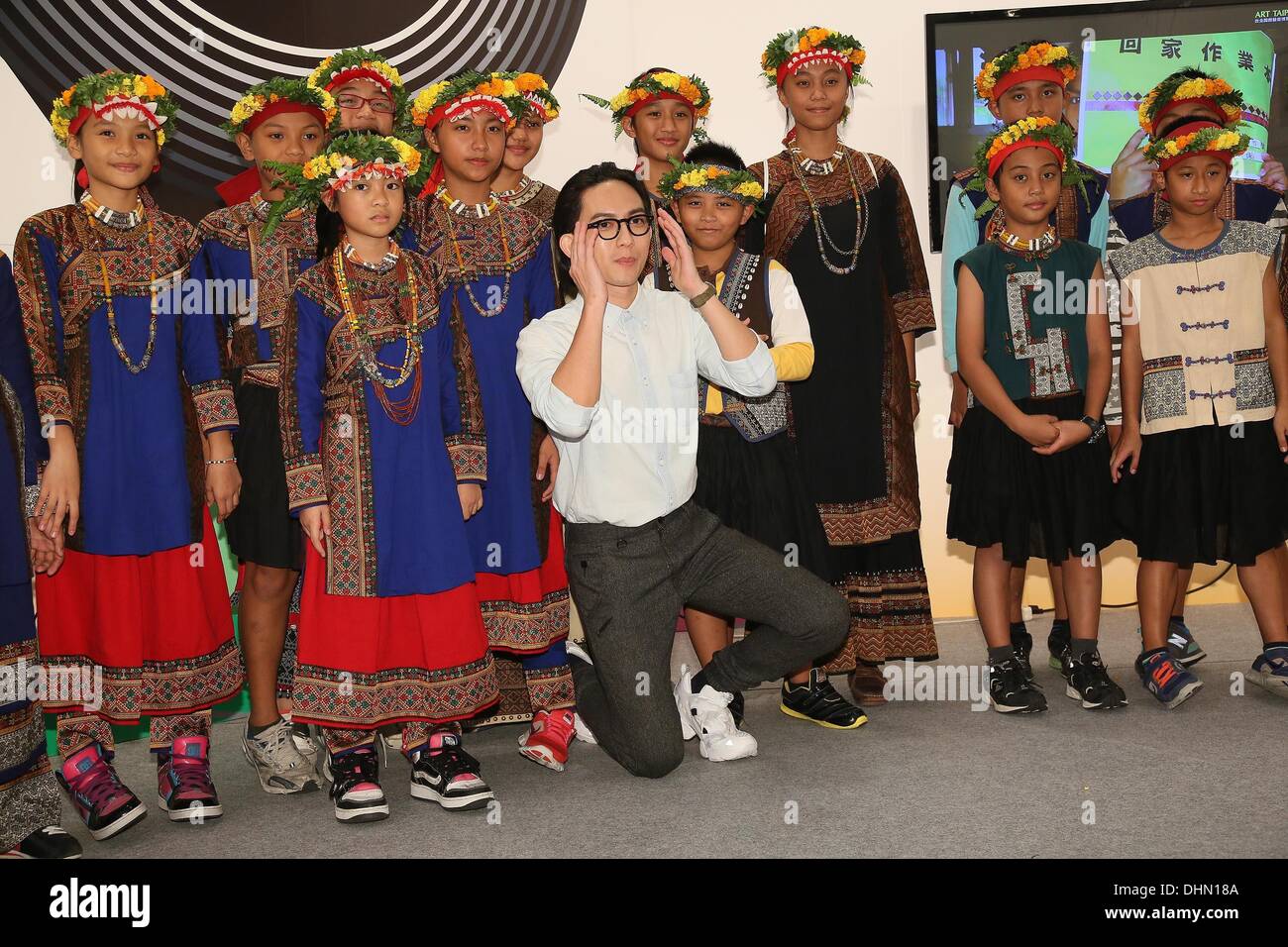 Singer Yoga Lin attends Taipei International Art Exhibition in Taipei