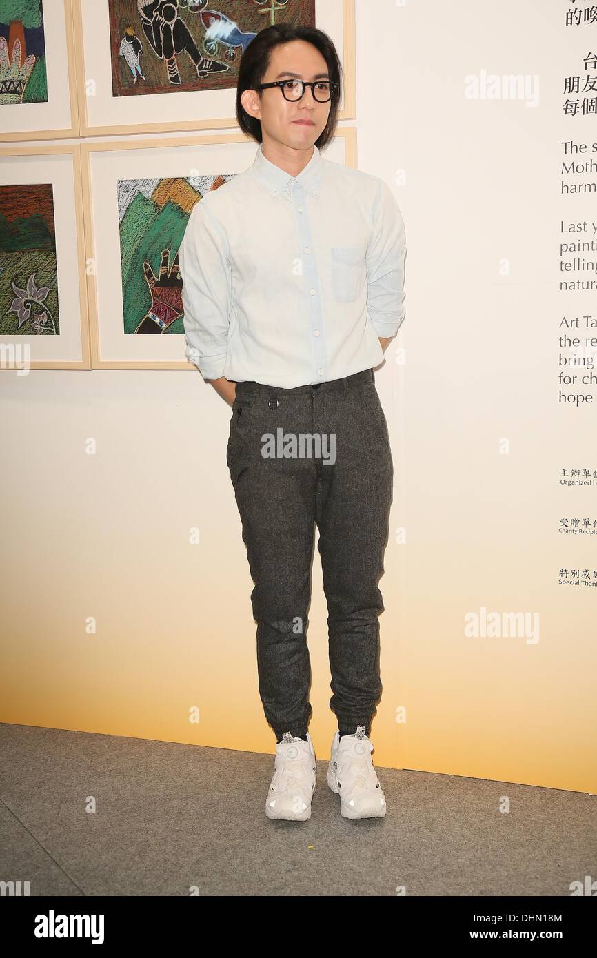 Singer Yoga Lin attends Taipei International Art Exhibition in Taipei