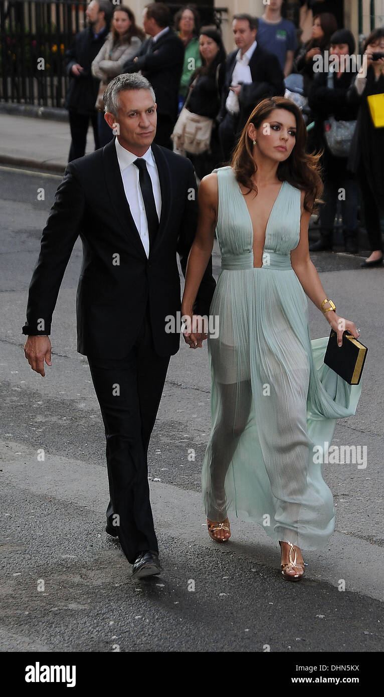 Gary Lineker and wife Danielle Lineker arriving at Claridges hotel London, England - 08.05.12 Stock Photo