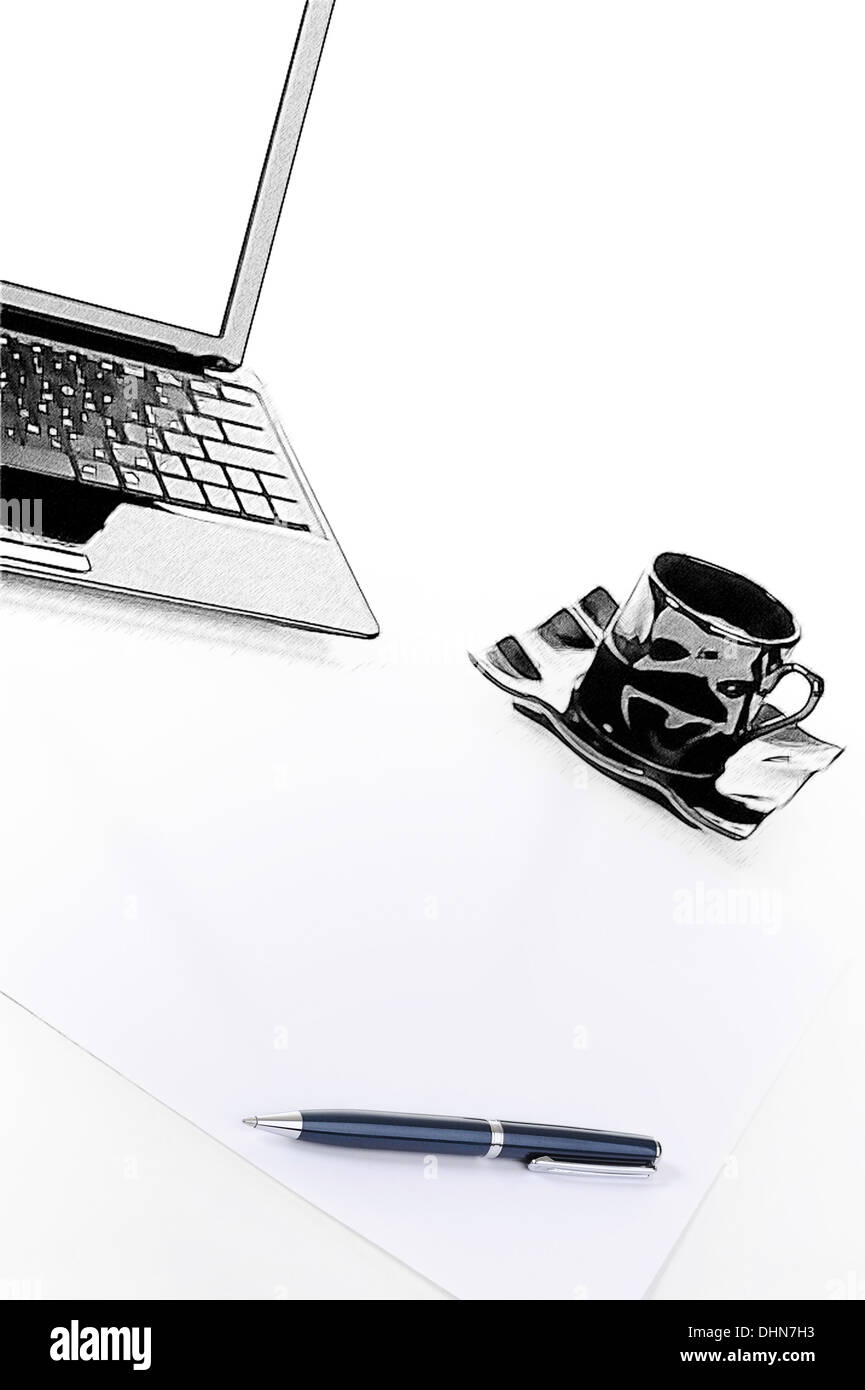 Laptop illustration white hi-res stock photography and images - Alamy