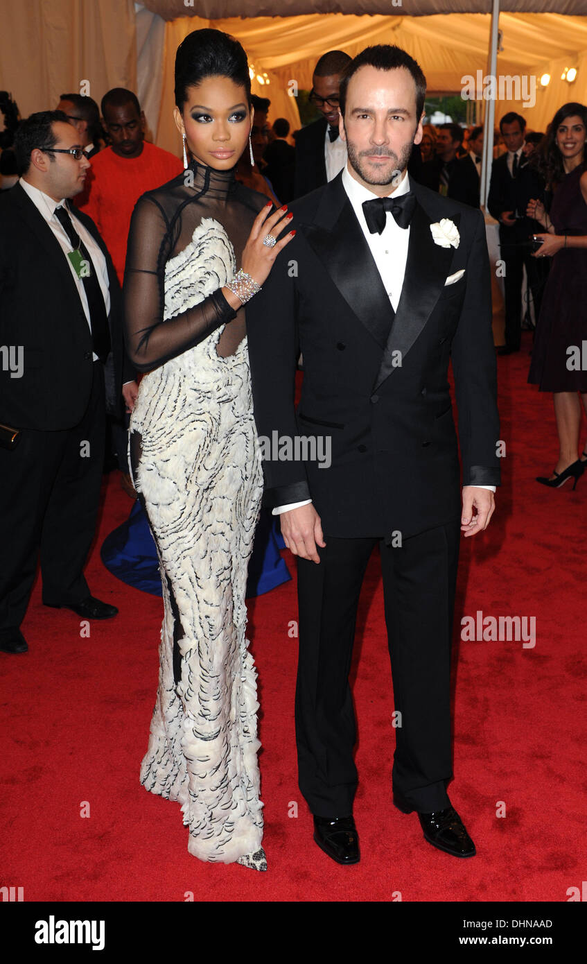 Tom Ford and Chanel Iman Schiaparelli and Prada 'Impossible Conversations'  Costume Institute Gala 2012 at The Metropolitan Museum of Art New York  City, USA - 07.05.12 Stock Photo - Alamy