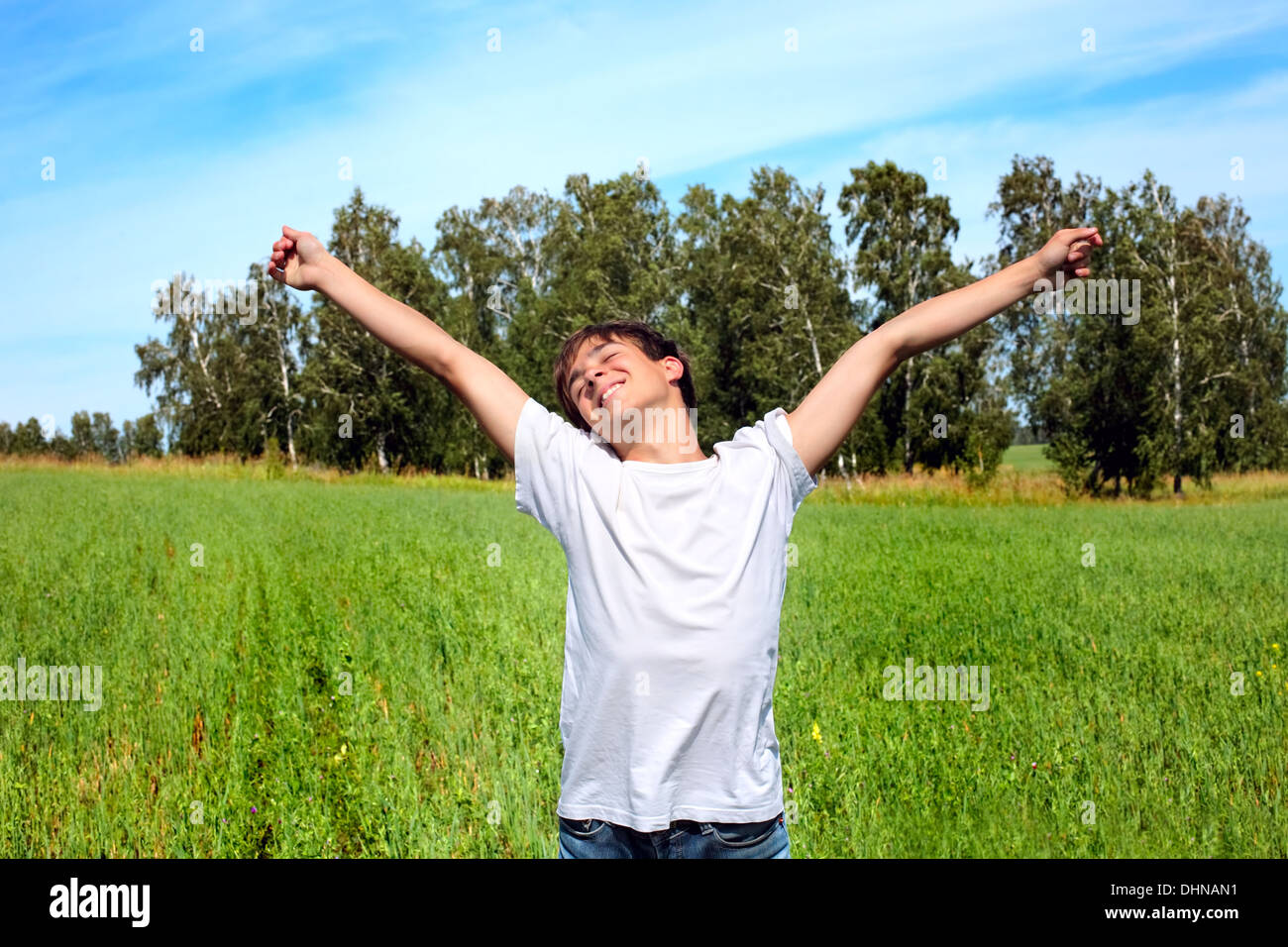 Happy teenager male hi-res stock photography and images - Alamy