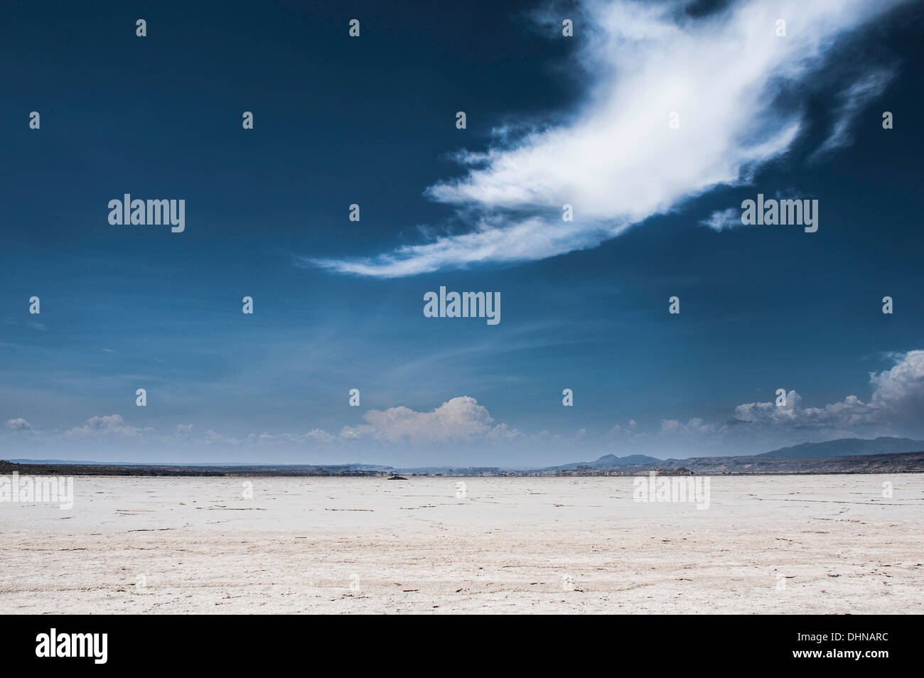 The dried parts of the soda lake of Lake Magadi, Kenya Stock Photo