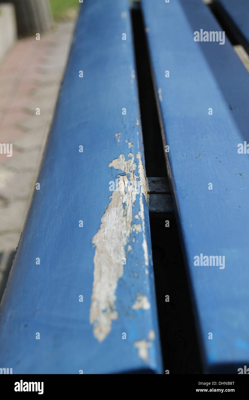 Exfoliated paint on a seat Stock Photo