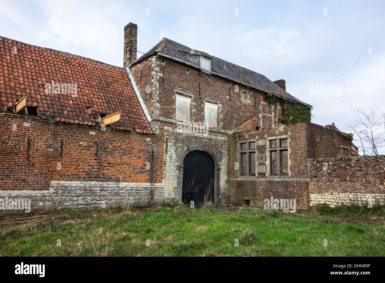 Hougoumont, farmhouse where British forces faced Napoleon's Army at Battle of Waterloo, June 18, 1815, Braine-l'Alleud, Belgium Stock Photo