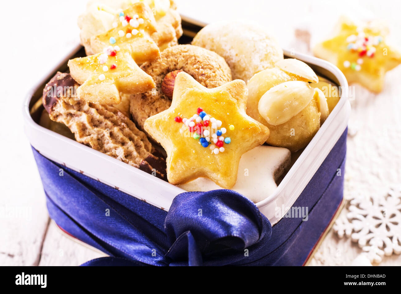 christmas cookies in a box Stock Photo