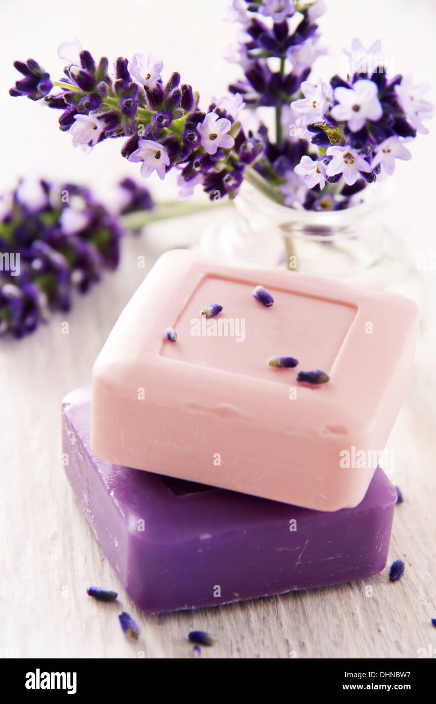 lavender soap Stock Photo