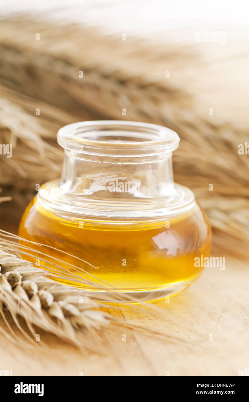 natural wheat germ oil Stock Photo
