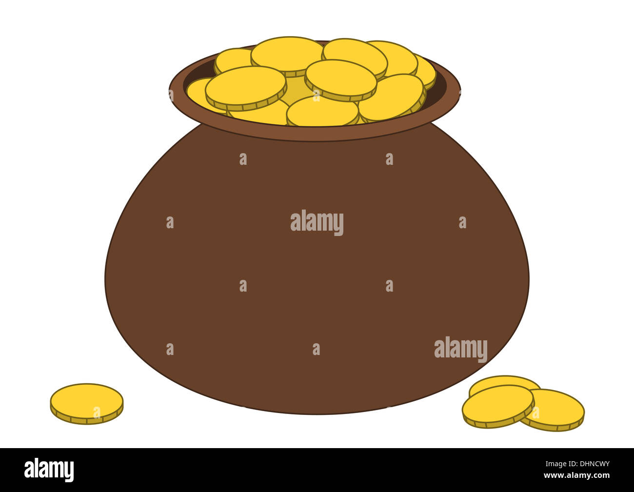 clay pot with gold coins and an old manuscript