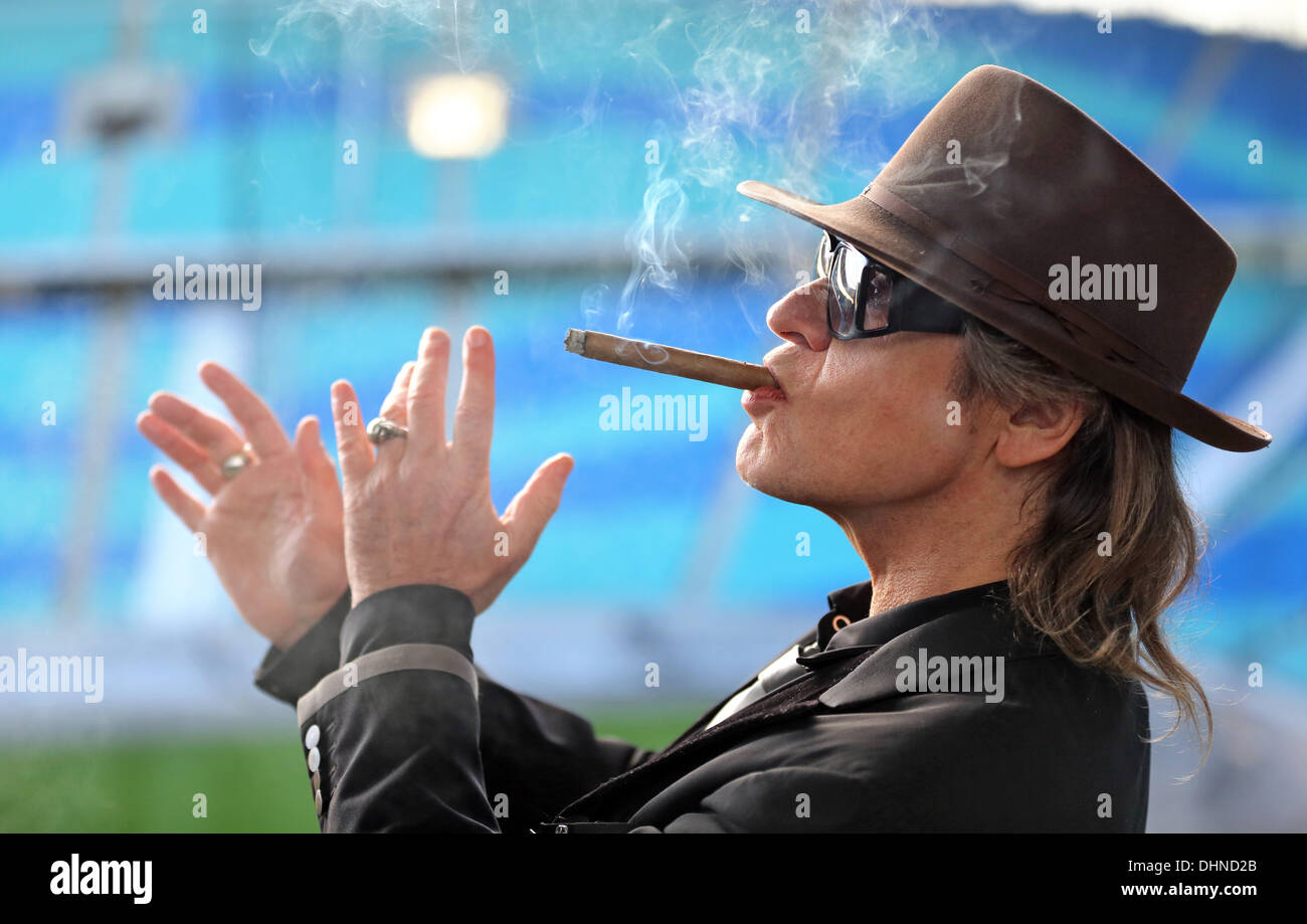 Leipzig, Germany. 13th Nov, 2013. German rocker Udo Lindenberg poses ...