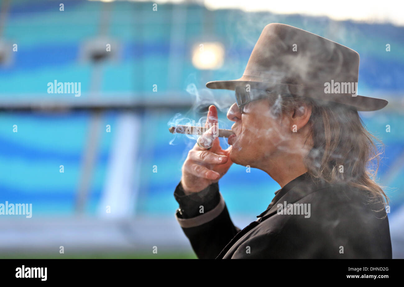 Leipzig, Germany. 13th Nov, 2013. German rocker Udo Lindenberg poses ...