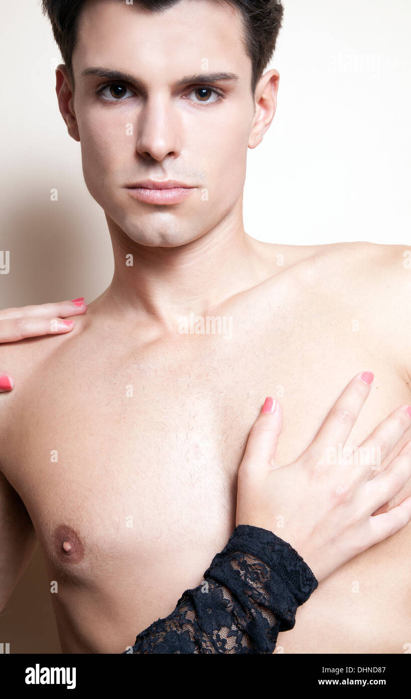 Mans chest touching woman Visible Flirting