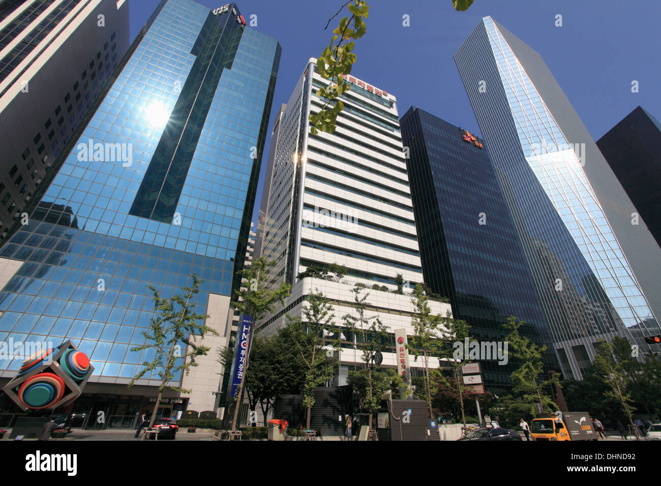South Korea, Seoul, Yeouido, skyscrapers, Stock Photo