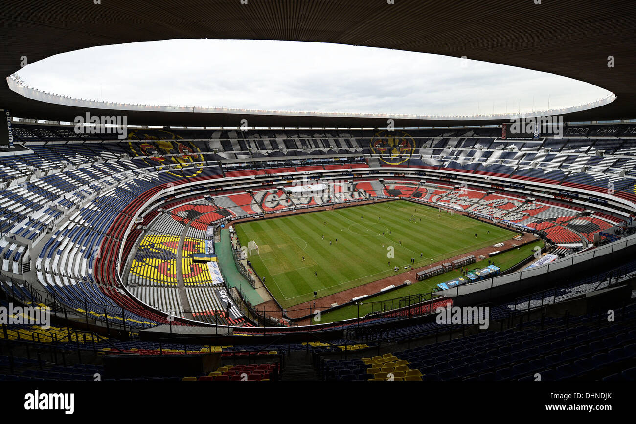 Mexico City, Mexico. 12th Nov, 2013. A general view of the All Whites final training session at the famous Estadio Azteca ( Aztec Stadium ) in Mexico City ahead of tomorrow's FIFA World Cup 2014 Intercontinental 1st leg qualifying match against Mexico. © Action Plus Sports/Alamy Live News Stock Photo