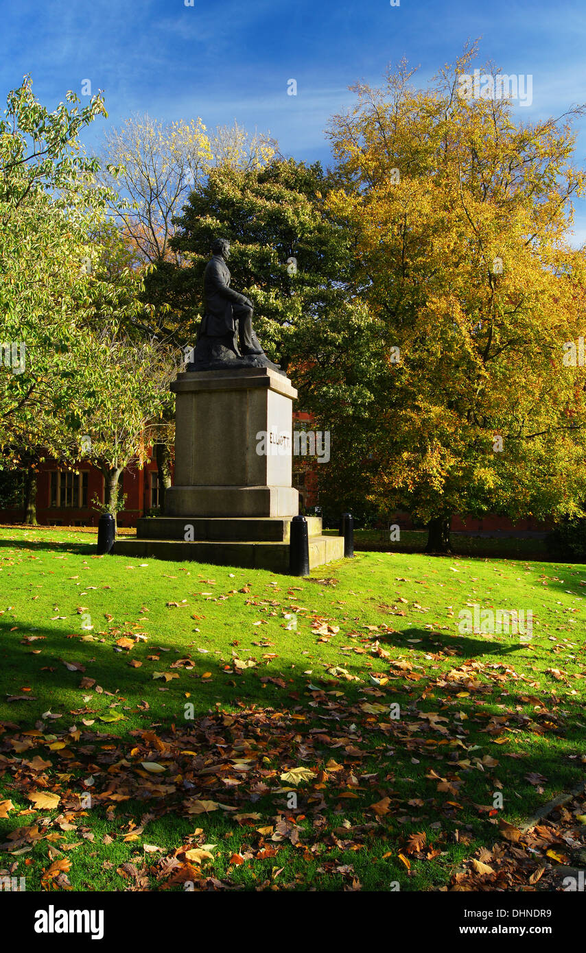 UK,South Yorkshire,Sheffield,Weston Park ,Ebenezer Elliott Statue Stock Photo
