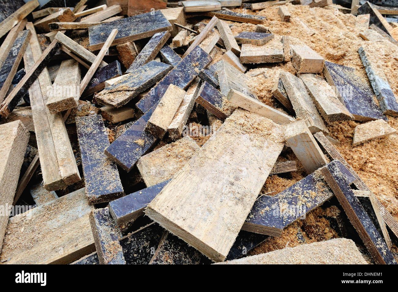 Wood residues on the construction site Stock Photo Alamy