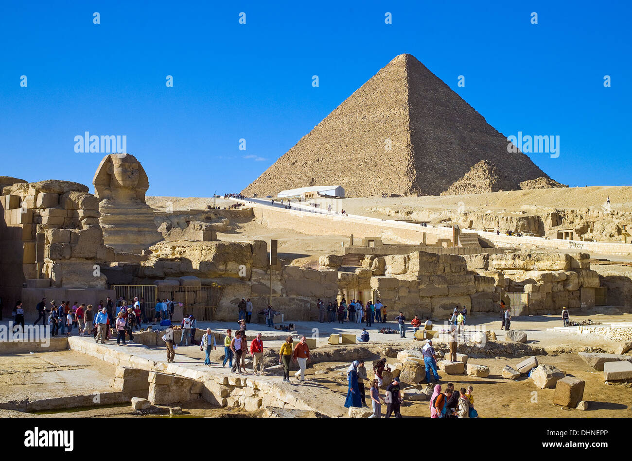 Africa, Egypt, tourists in the archaeological site of Giza Stock Photo
