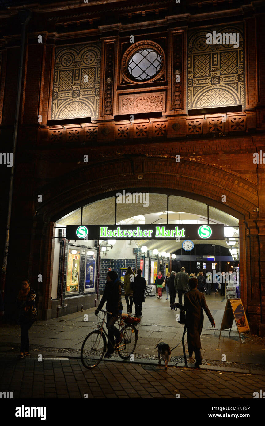 Berlin, Germany. 31st Oct, 2013. The entrance of Hackescher Markt ...