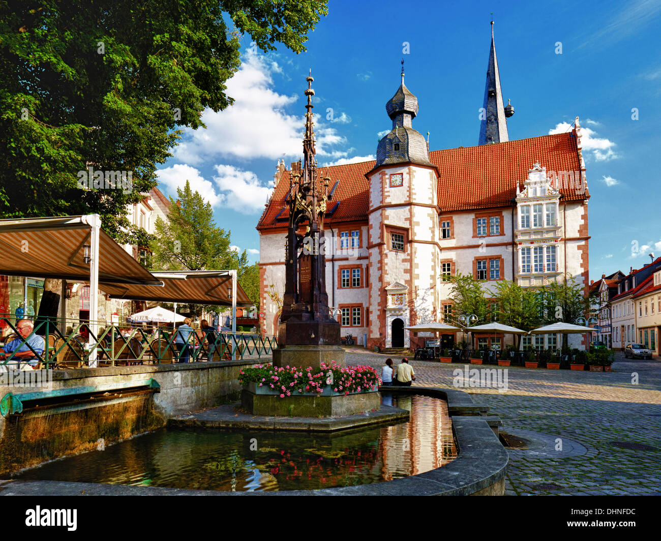 Town Hall on the Market Square, Alfeld / Leine, Lower Saxony, Germany Stock Photo