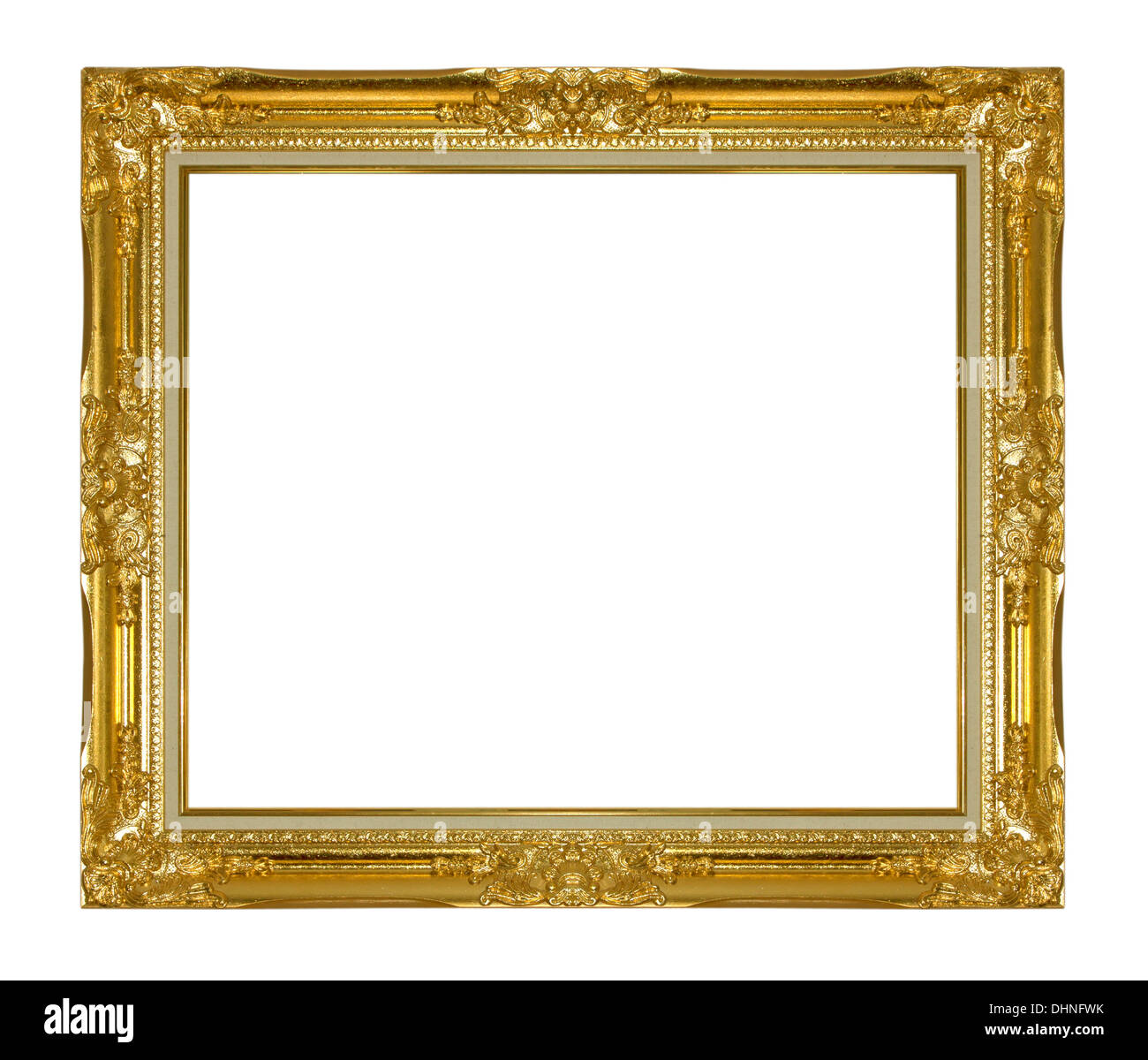 Gold vintage frame isolated on white background Stock Photo Alamy