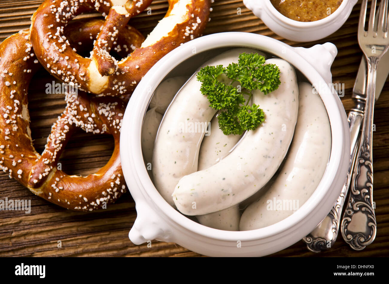bavarain white sausage Stock Photo
