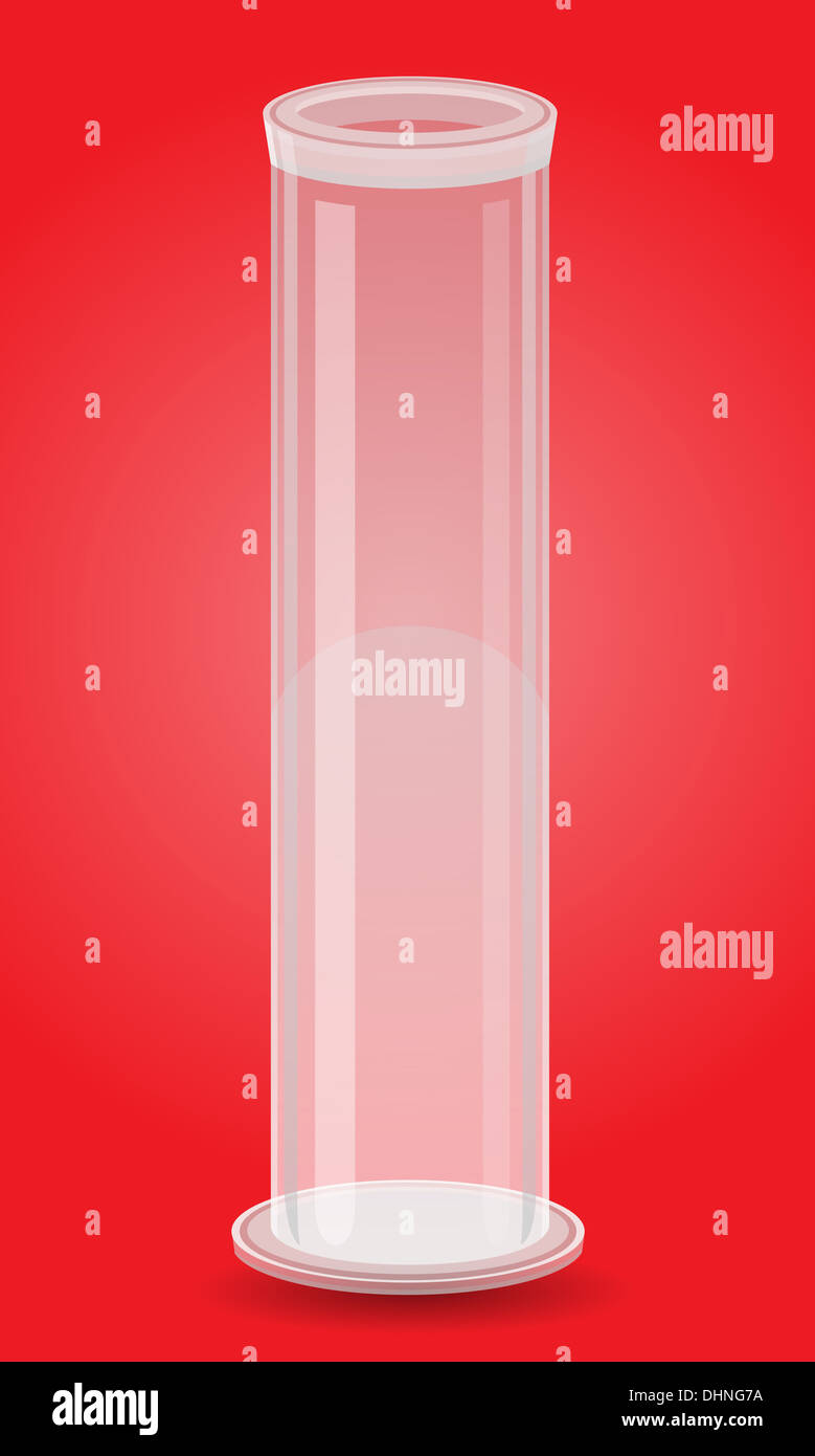 glass test tube illustration isolated in red background Stock Photo - Alamy