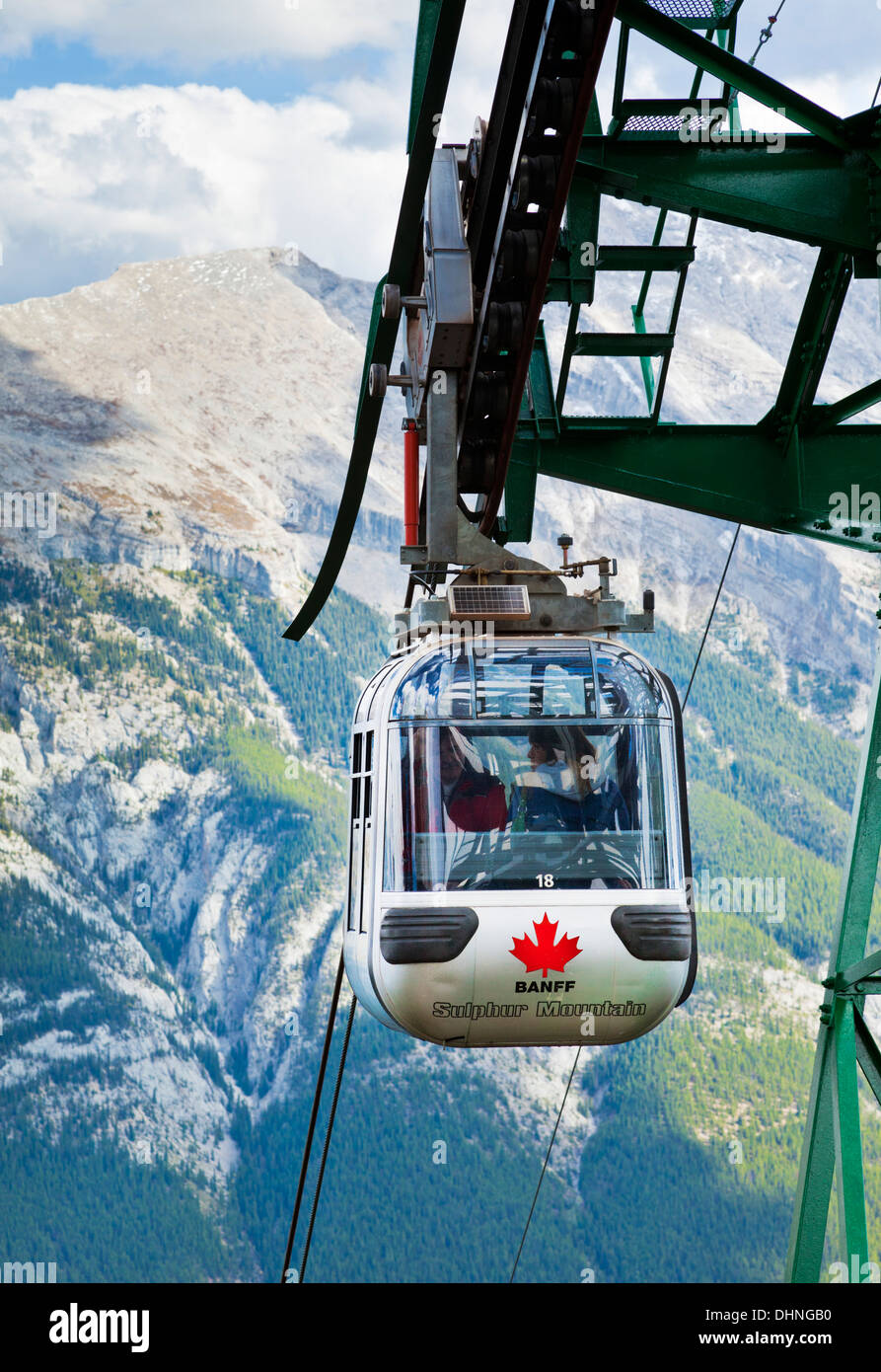 Banff gondola cable car up Sulphur Mountain Banff National Park Alberta Rockies Canada Stock