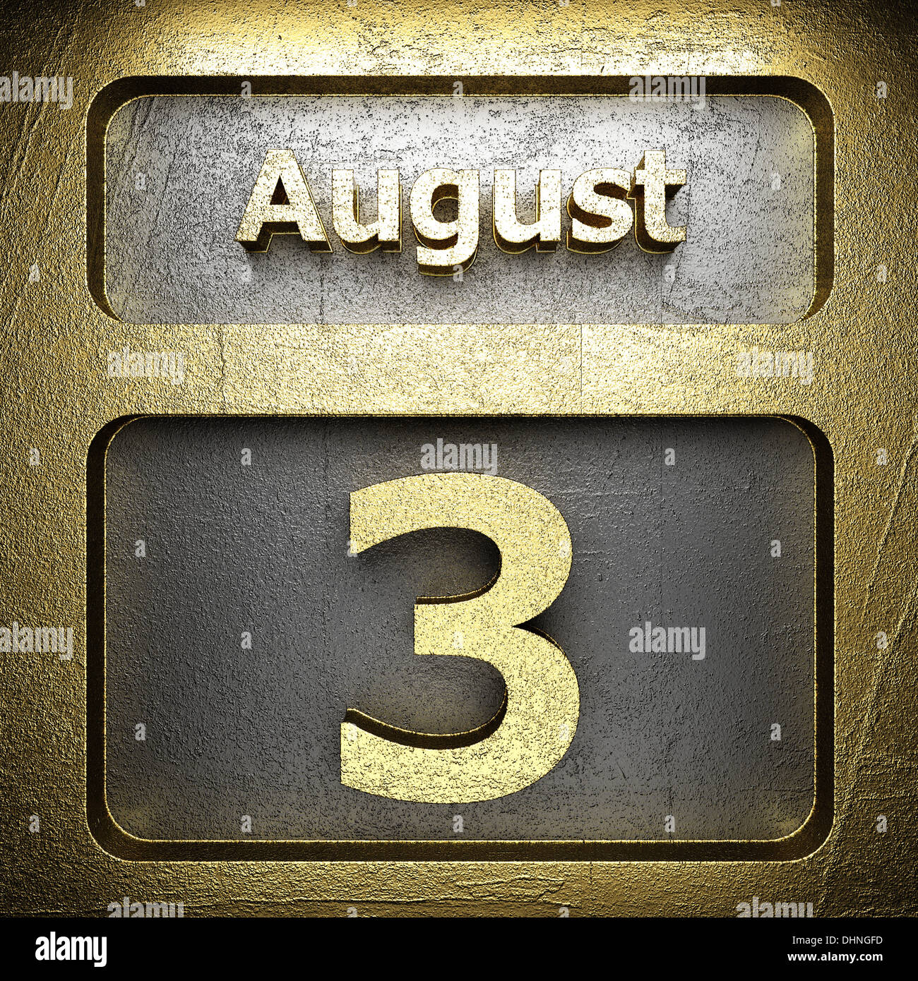 august 3 golden sign Stock Photo - Alamy