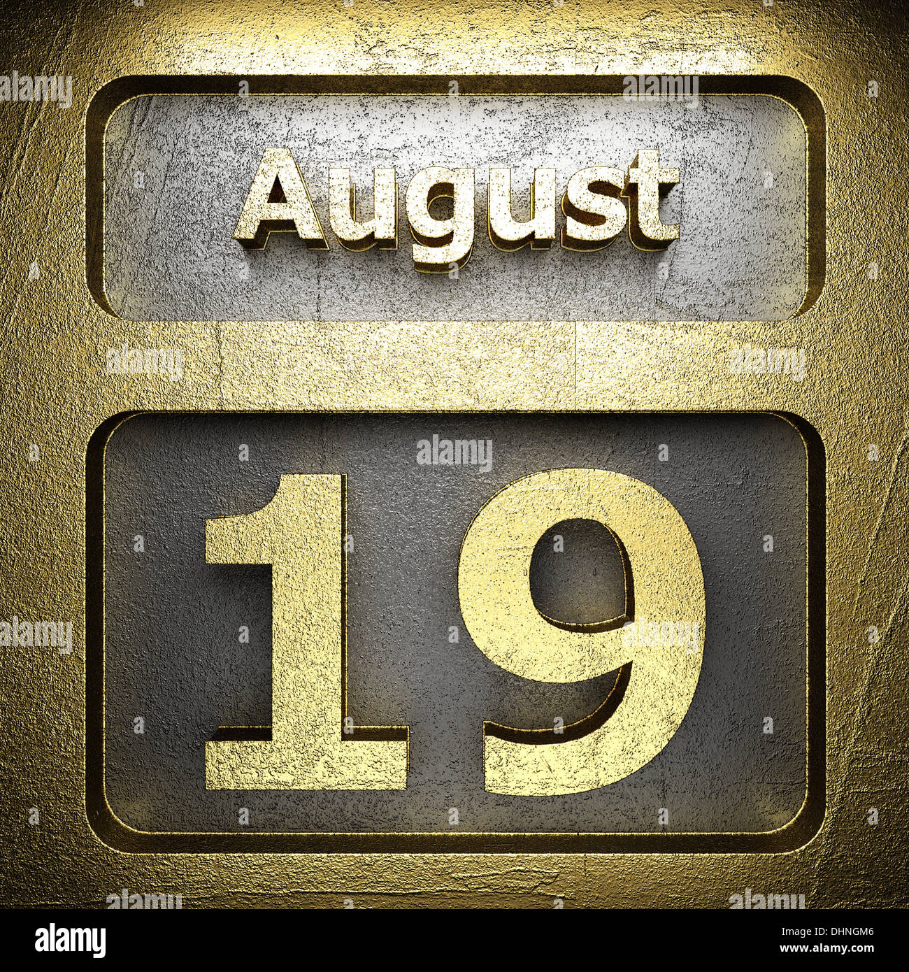 august 19 golden sign Stock Photo - Alamy