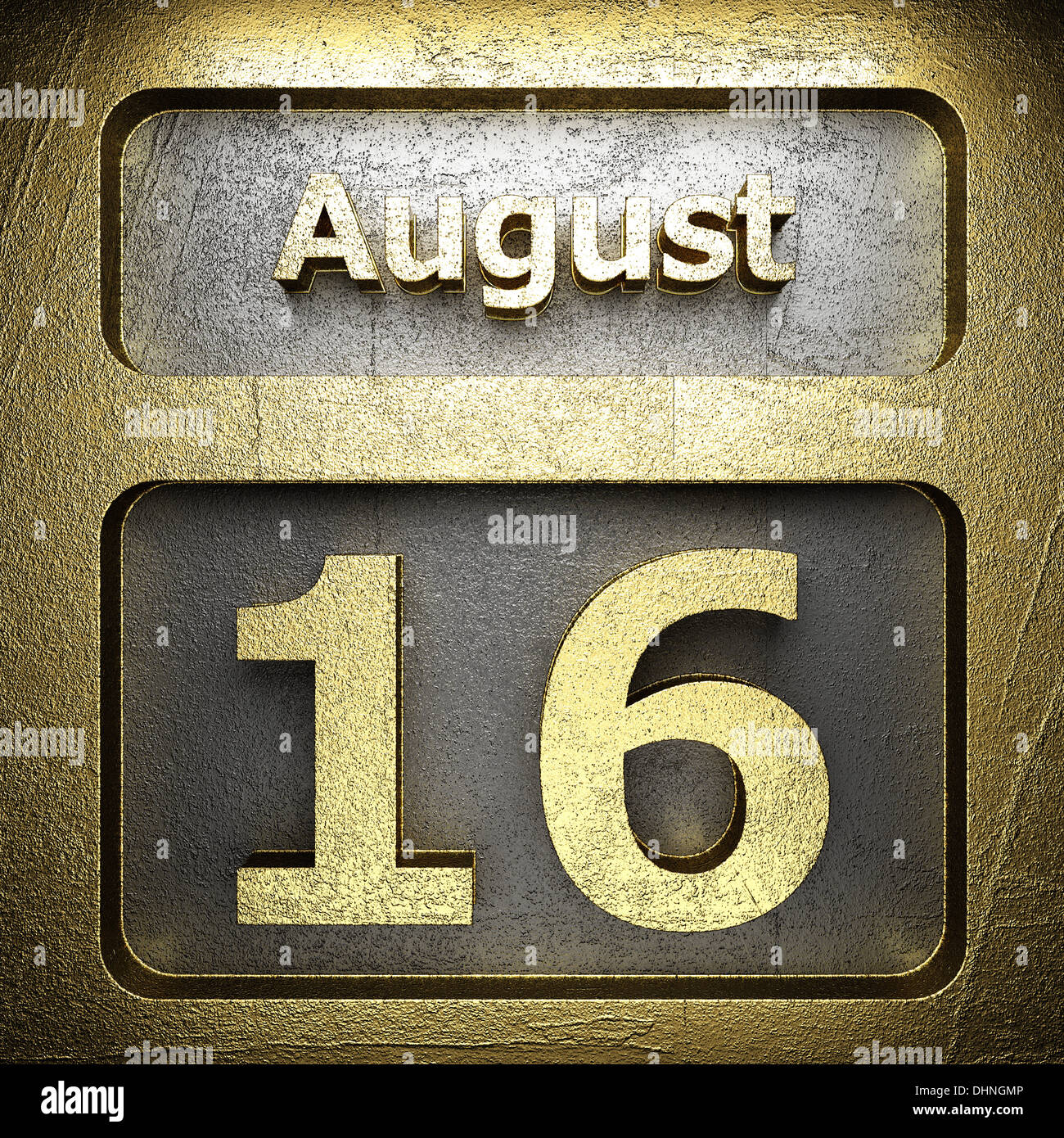 august 16 golden sign Stock Photo Alamy