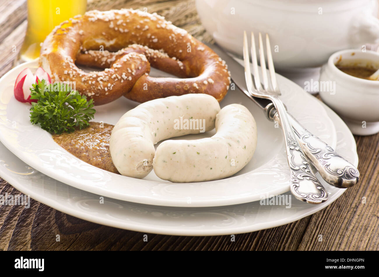 bavarian weisswurst breakfast Stock Photo