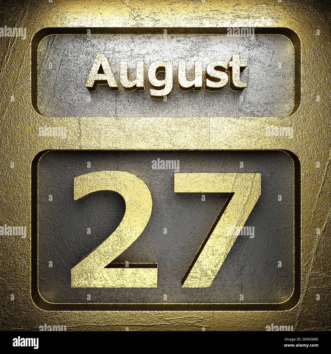 august 27 golden sign Stock Photo - Alamy