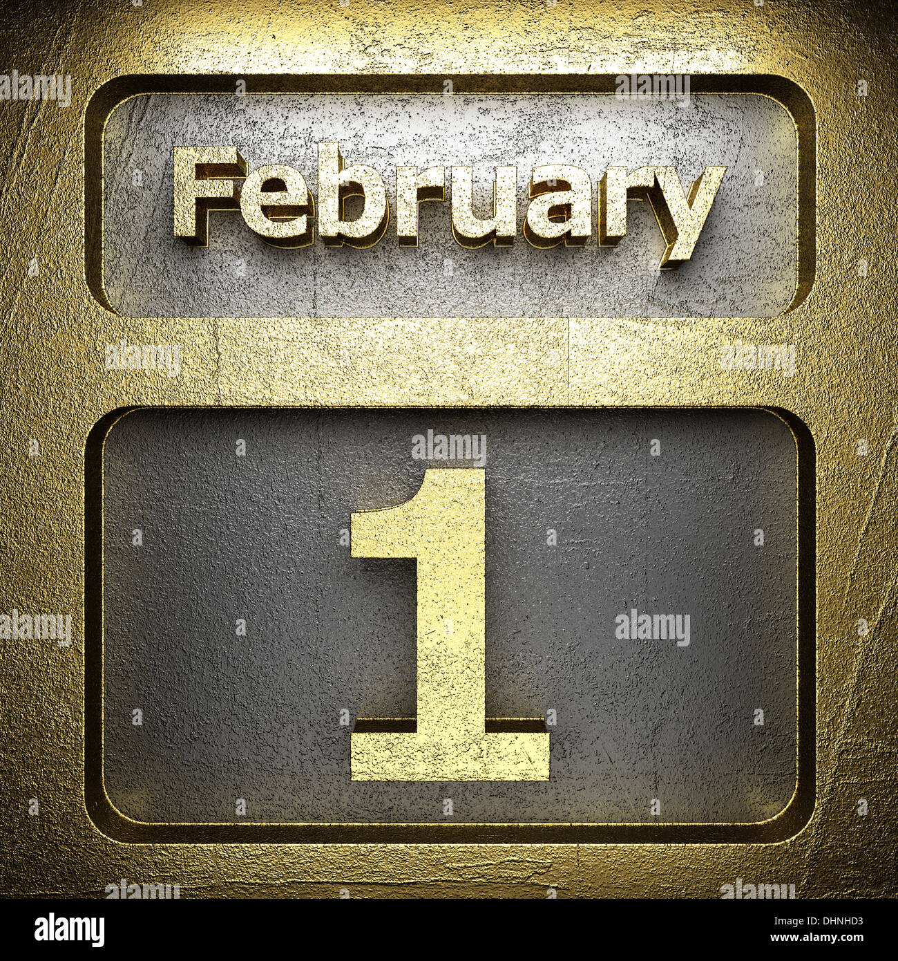 february 1 golden sign Stock Photo - Alamy
