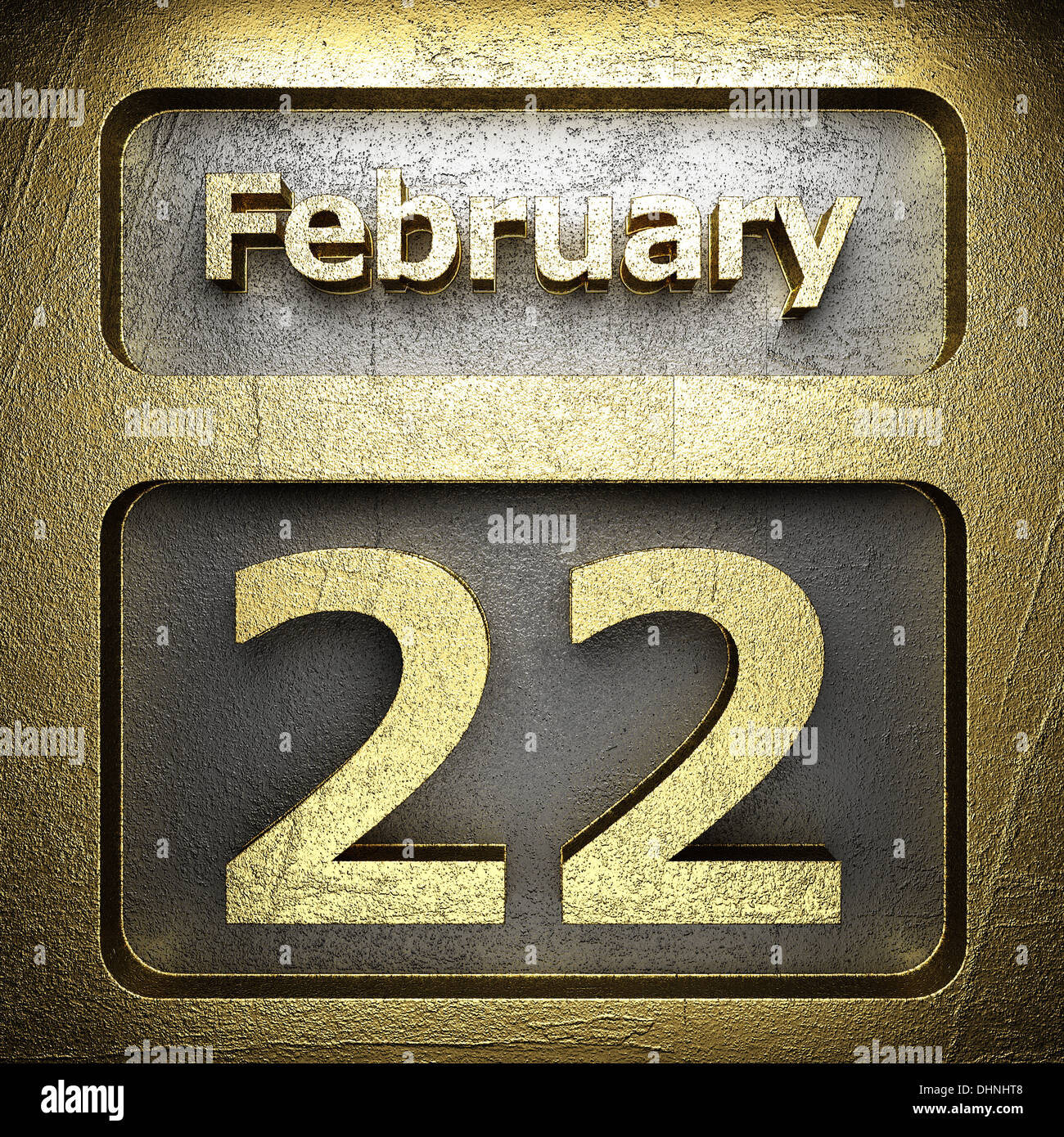 february 22 golden sign Stock Photo - Alamy