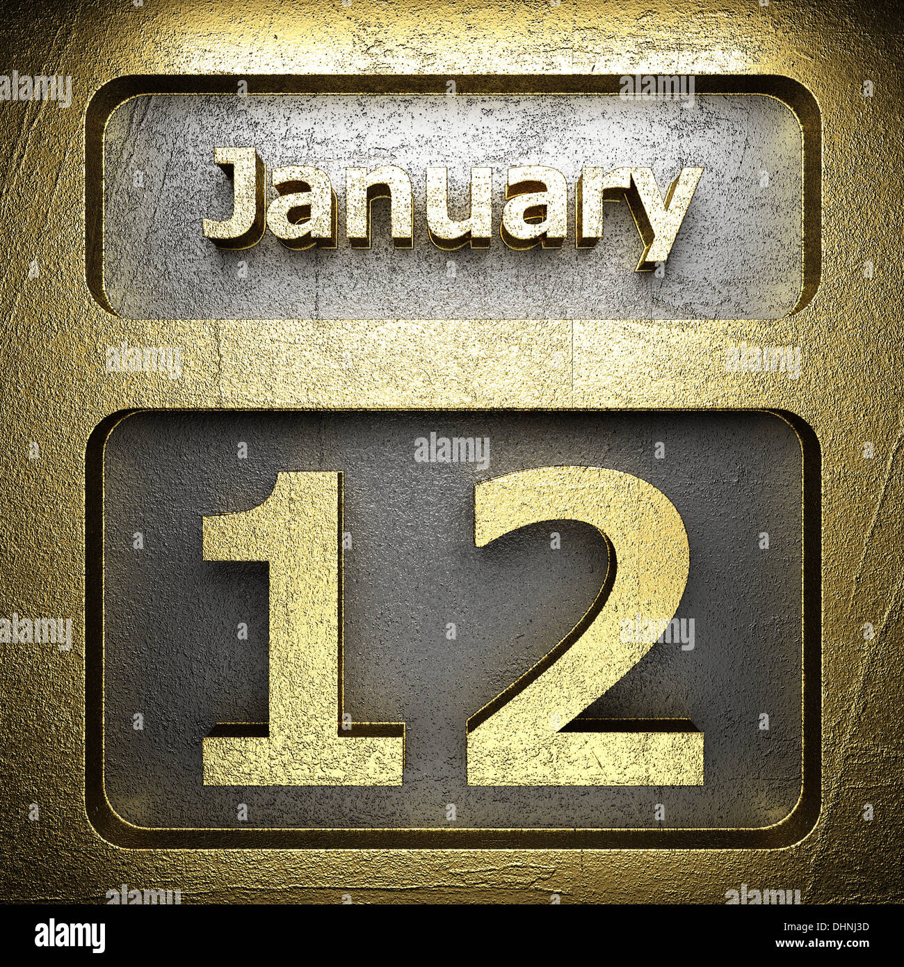 january 12 golden sign Stock Photo Alamy