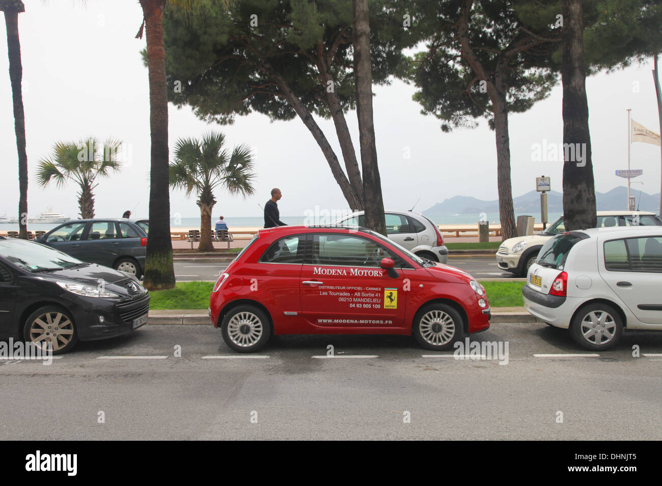 Fiat 500 in Cannes Stock Photo